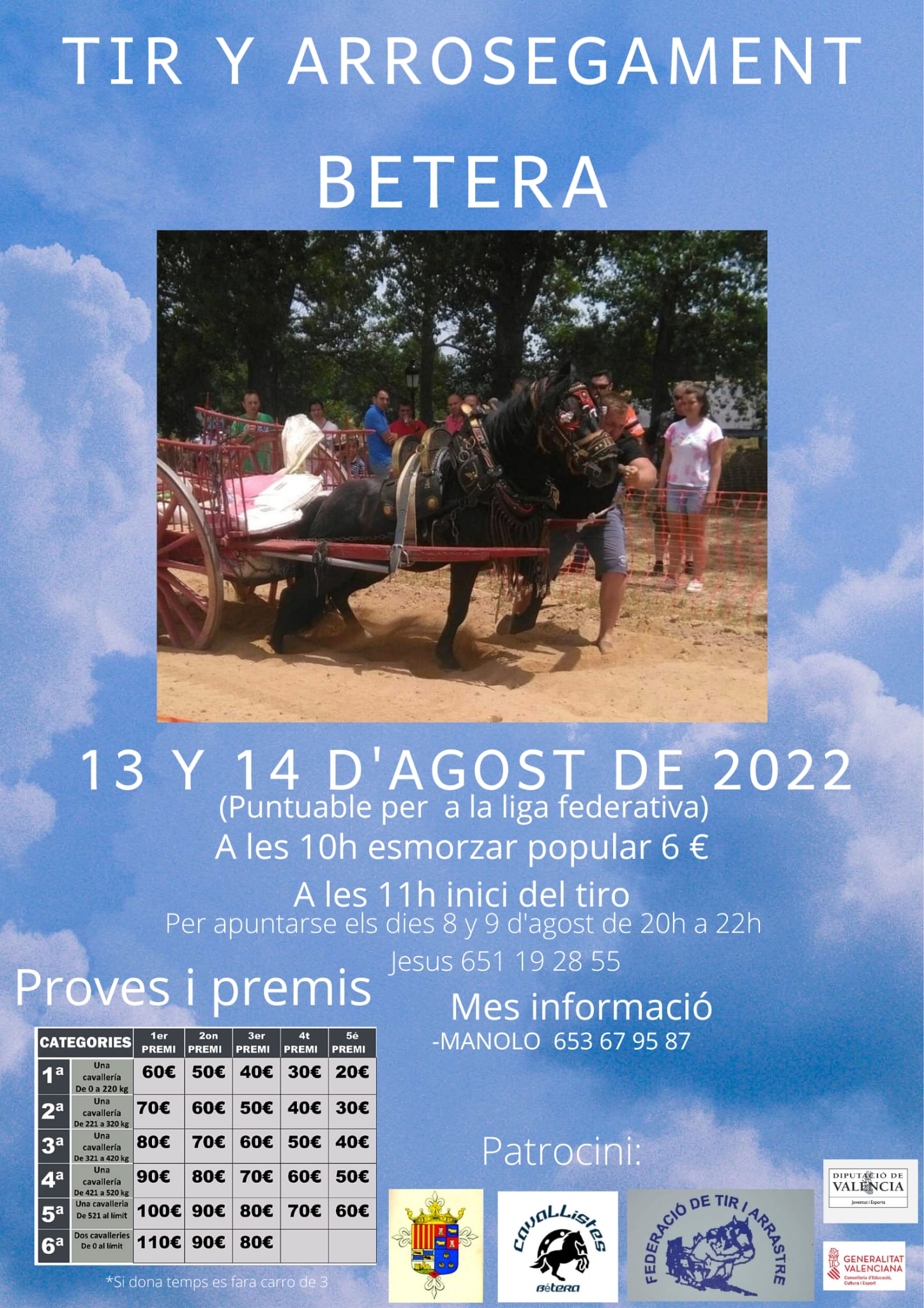 Tir Betera 2022 – Díes 13 i 14 d´Agost