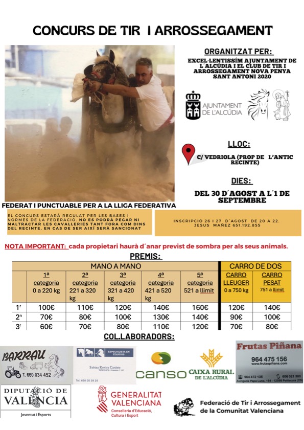 Tir Alcúdia 2024 – Dies 30-Agost al 1 de Setembre