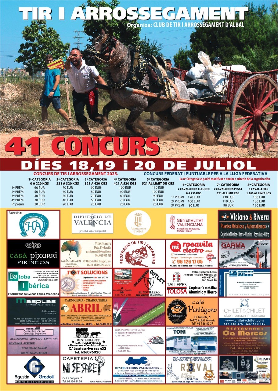 TIR I ARROSEGAMENT 41 CONCURS – DIES 18, 19 I 20 DE JULIOL
