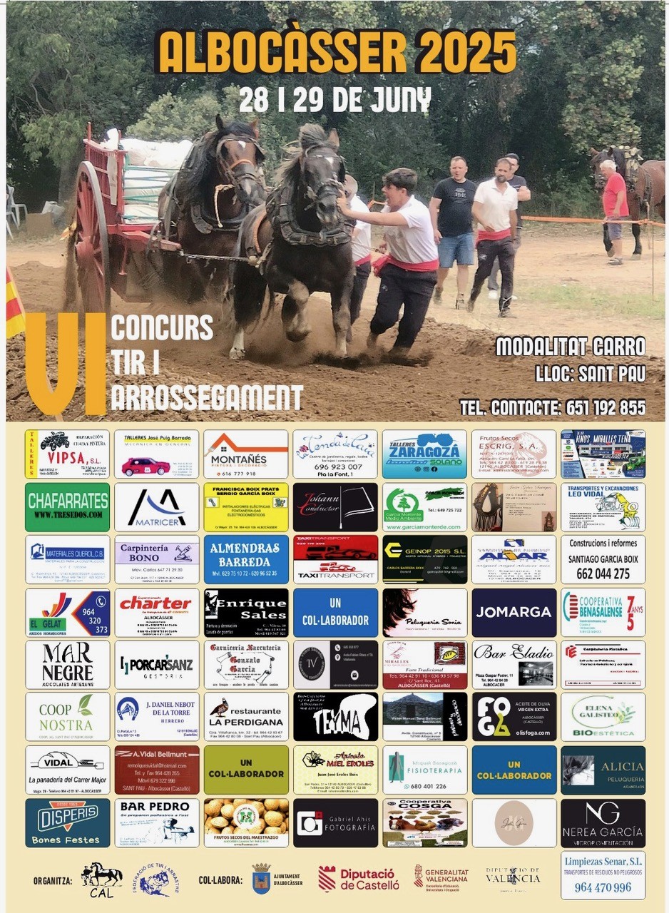 TIR ALBOCÀSSER 2025 – DIES 28 I 29 DE JUNY