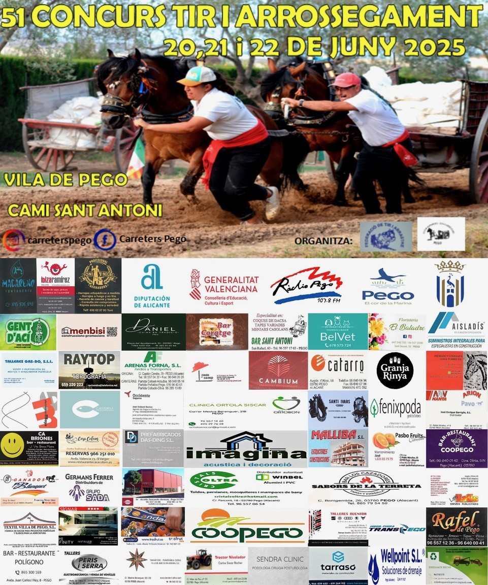 TIR VILA DE PEGO – CAMI SANT ANTONI 2025 – DIES 20, 21 I 22 DE JUNY