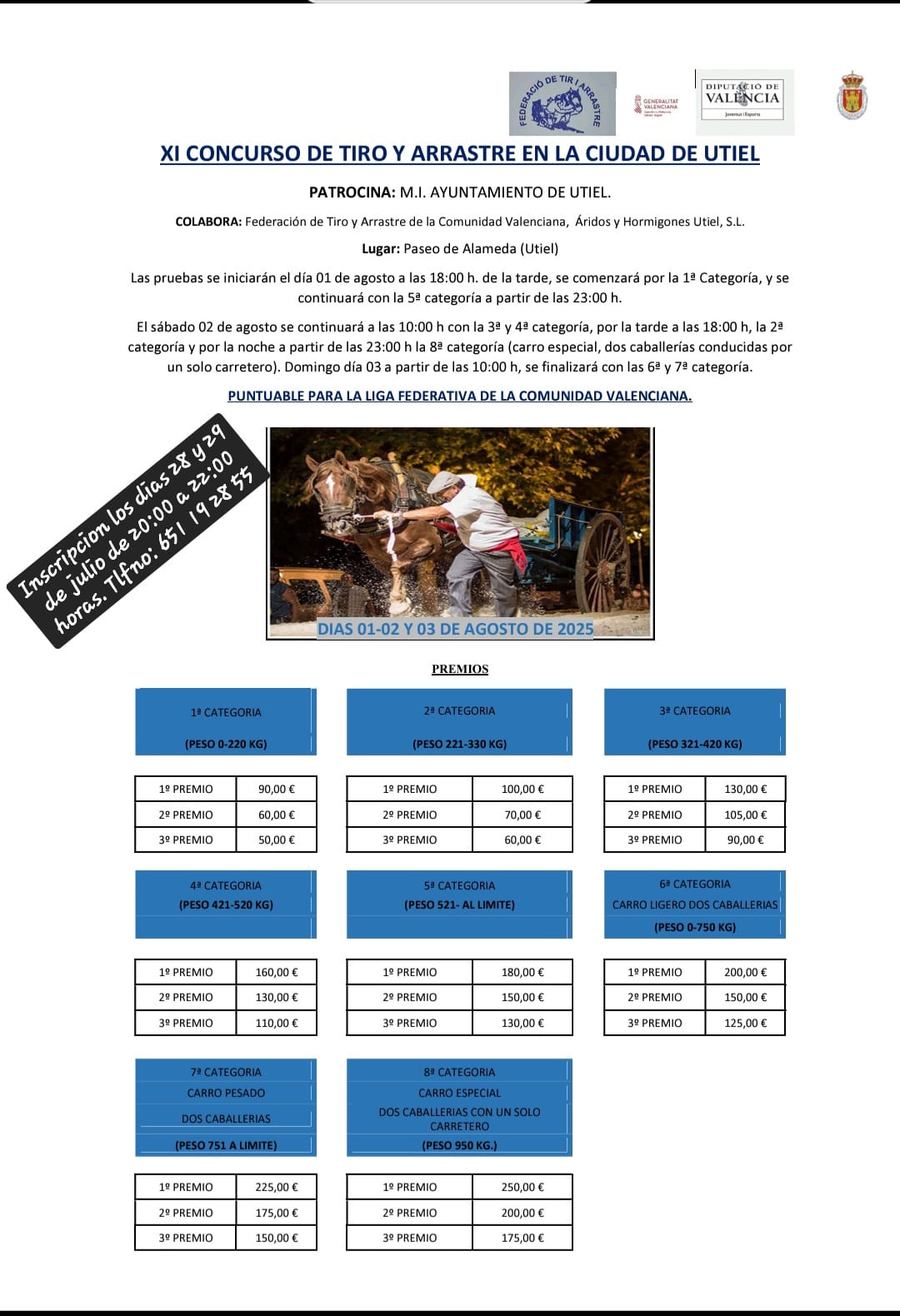 TIR UTIEL 2025 – DIES 1, 2, I 3 D´AGOST