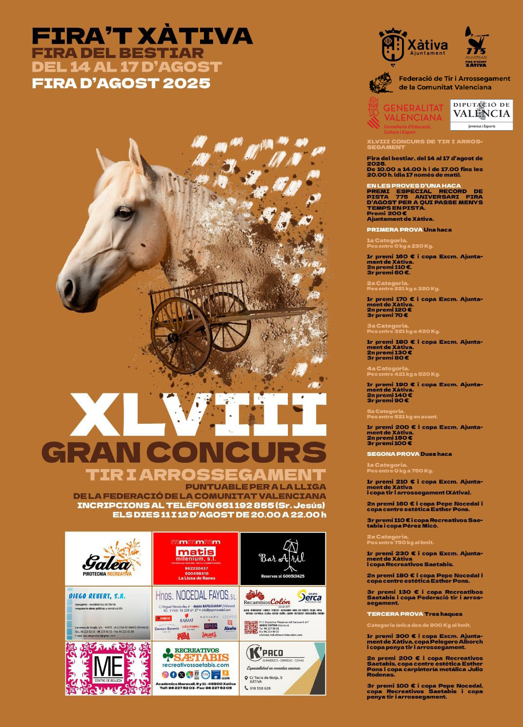 TIR XÀTIVA – DEL 14 AL 17 D’AGOST