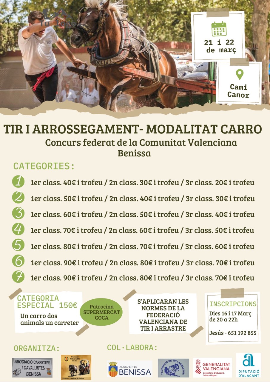 TIR BENISSA – DIES 21 I 22 DE MARÇ DEL 2026